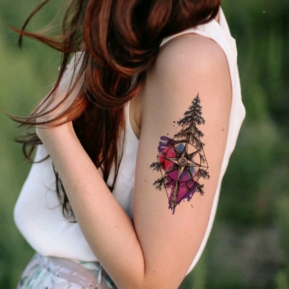 🍉5 for $25* 6.5" Watercolor Temporary Tattoo - Picture 4 of 4